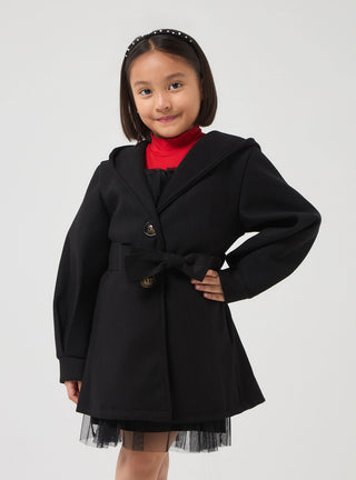 Cappotto monopetto con cappuccio