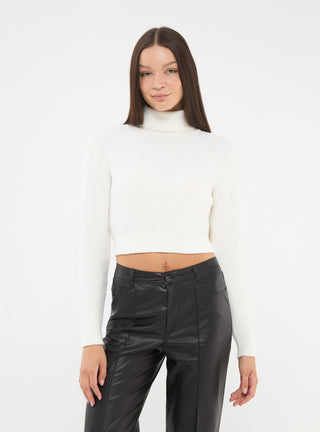 Maglia dolcevita effetto pelo crop