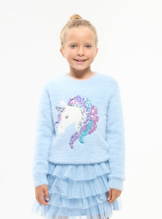 Maglia girocollo con unicorno