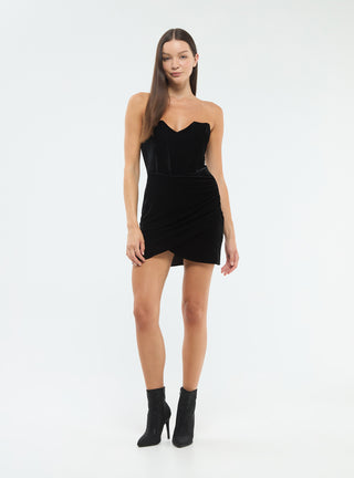 Vestito corsetto effetto velluto