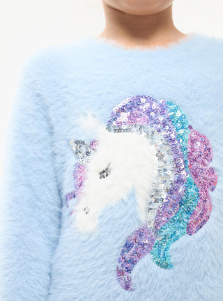 Maglia girocollo con unicorno