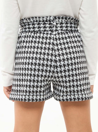 Shorts arriccio fantasia pied de poule