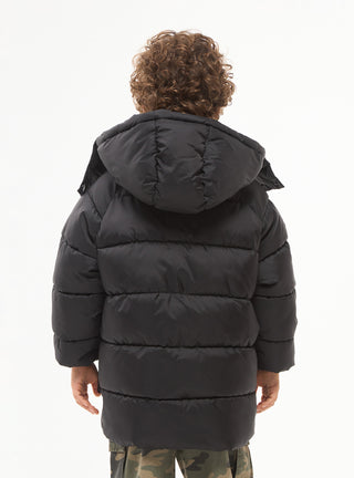 Giacca invernale imbottita puff lungo con cappuccio