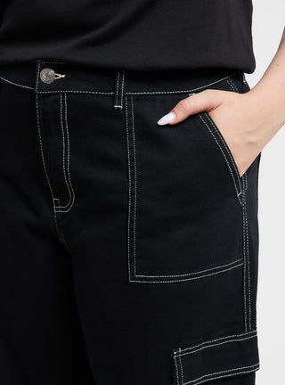 Pantaloni cargo tinta unita