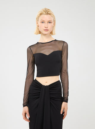 T-shirt con maniche in tulle