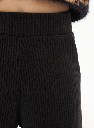 Pantaloni wide leg a coste