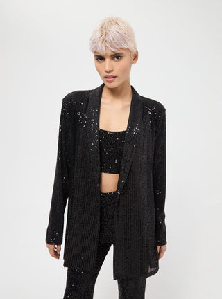 Camicia aperta con paillettes