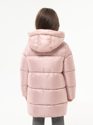 Giacca invernale imbottita lunga tinta unita