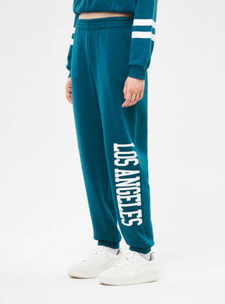 Pantaloni tuta vita alta stampa college