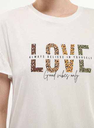 T-shirt ampia con scritta