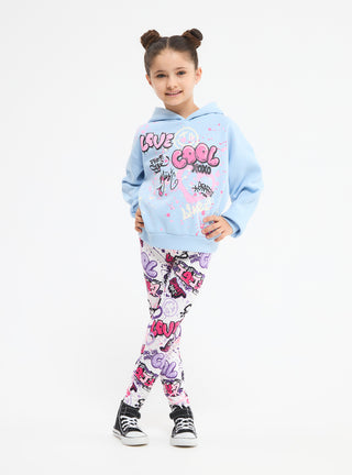 Leggings vita alta con graffiti