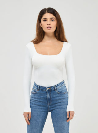 Body con scollatura quadrata e corpetto