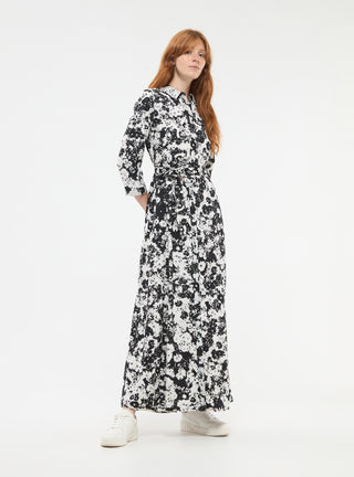 Vestito camicia lungo a fantasia