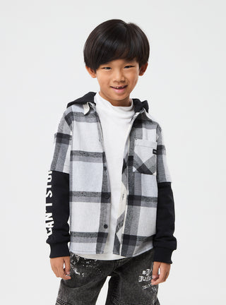 Camicia a quadri con cappuccio