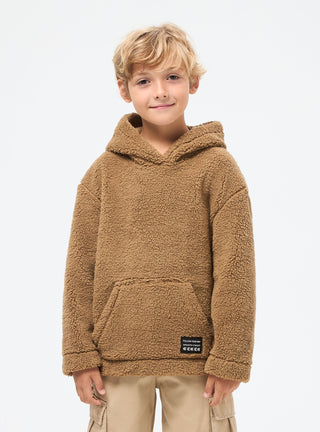 Felpa con cappuccio in sherpa