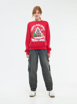 Felpa senza cappuccio con stampa Natale