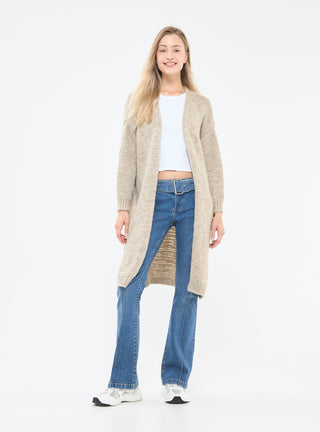 Cardigan lungo in maglia lavorata