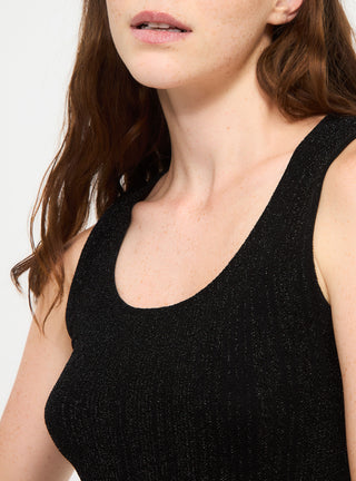 Canotta scollo ampio luccicante