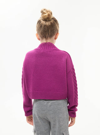 Maglia lupetto crop con trecce