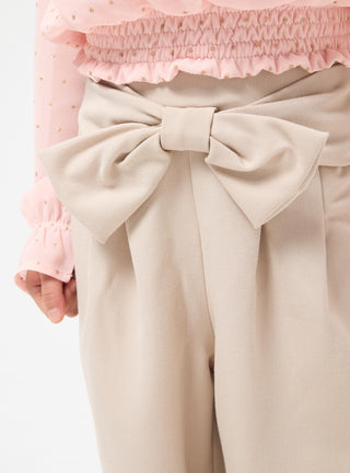 Pantaloni wide leg con fiocco