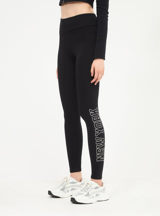 Leggings lungo vita alta con scritta