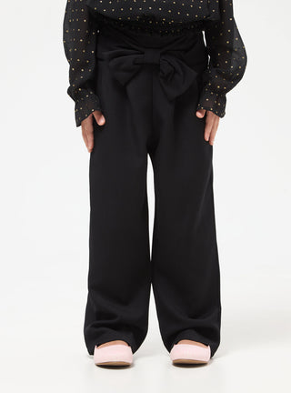 Pantaloni wide leg con fiocco