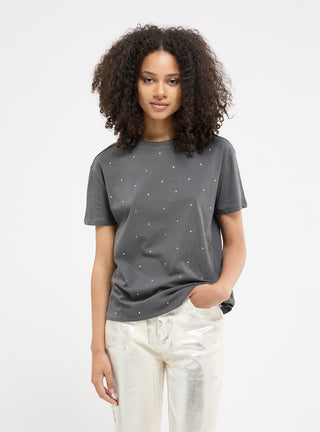 T-shirt girocollo con strass
