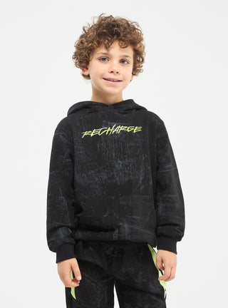 Felpa con cappuccio e fantasia con scritta