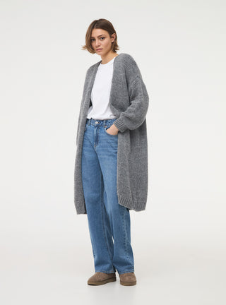 Cardigan lungo in maglia lavorata