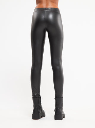 Leggings mit hoher Taille und Ledereffekt