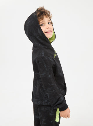 Felpa con cappuccio e fantasia con scritta