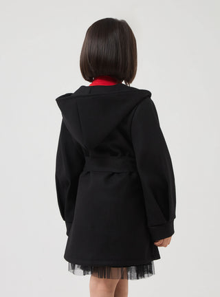 Cappotto monopetto con cappuccio