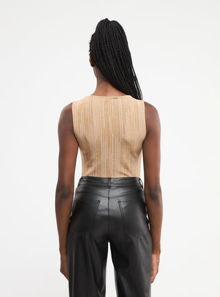 Canotta scollo ampio luccicante