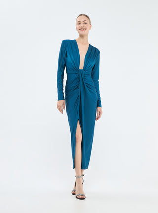 Abito con spacco e scollatura profonda