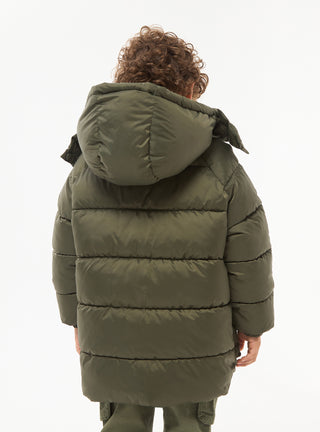 Giacca invernale imbottita puff lungo con cappuccio
