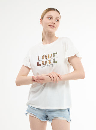 T-shirt ampia con scritta