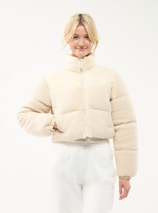 Giacca invernale imbottita puff crop effetto pelliccia