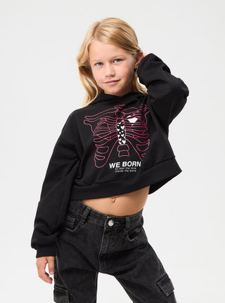 Sweatshirt mit Skelett-Print