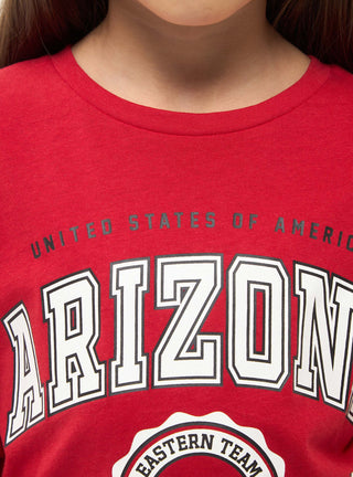 T-shirt con stampa college