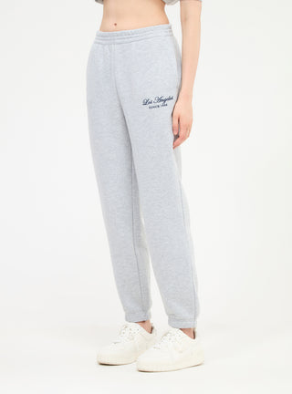 Pantaloni tuta vita alta ricamo stile college