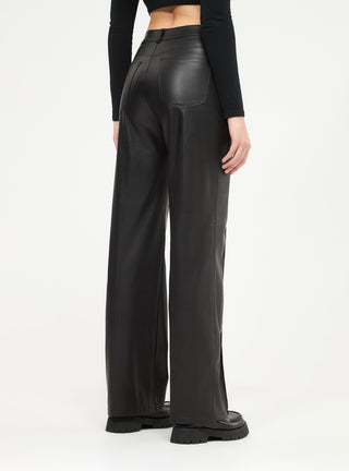 Pantaloni wide leg effetto pelle
