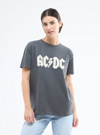 T-shirt ampia stampa AC/DC® con strass
