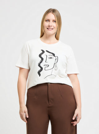 T-shirt ampia con stampa e applicazione