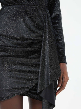 Vestito in velluto con arricciatura