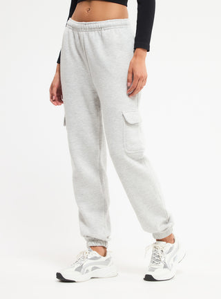 Pantaloni tuta cargo a vita alta