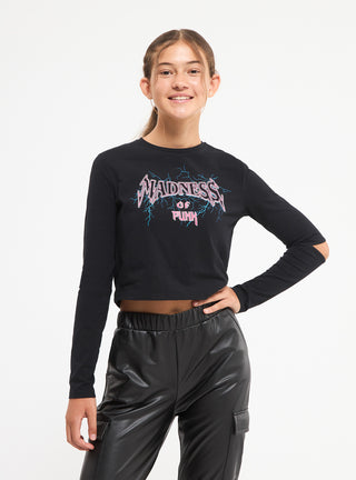 T-shirt girocollo con stampa punk