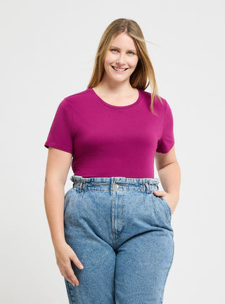 T-shirt girocollo tinta unita