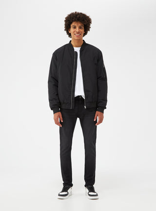 Bomber in nylon con tasca sulla manica