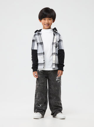 Camicia a quadri con cappuccio