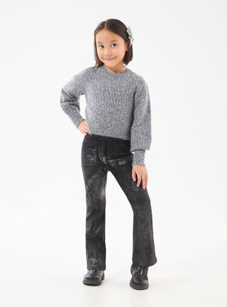 Pantaloni a zampa effetto laminato